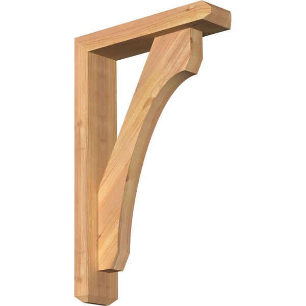Ekena Millwork Legacy Craftsman Smooth Bracket w/ Offset Brace, Western Red Cedar, 3 1/2"W x 14"D x 22"H BKT0402X14X22LEC04SWR - main